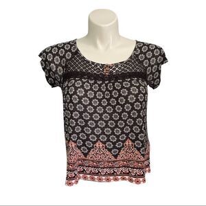 BOBBIE brooks black white‎ pink flowy tee/Top S